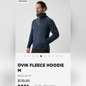 Fjallraven ÖVIK FLEECE NAVY HOODIE Size XXL $170